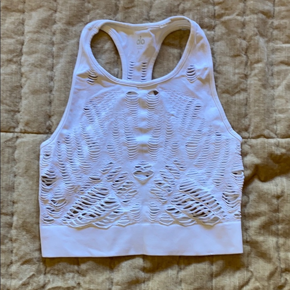 Alo Yoga Vixen Crop Top White Size Small